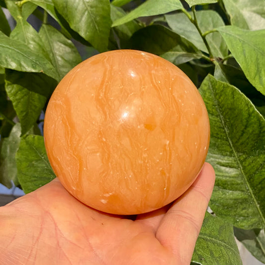 Billede af Orange kalcitboll - 9 cm