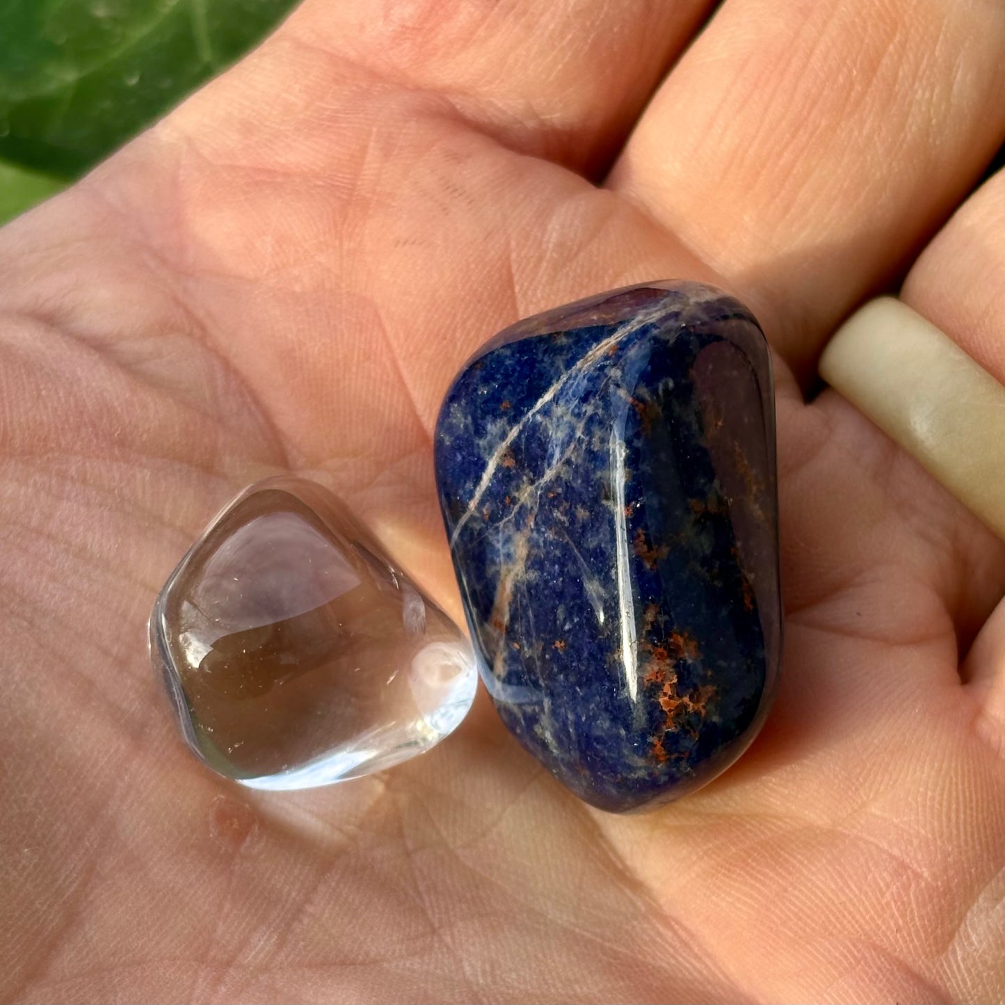 Rock Crystal &amp; Sodalite - Pocket Stone Rock Crystal & Sodalite - Pocket Stone