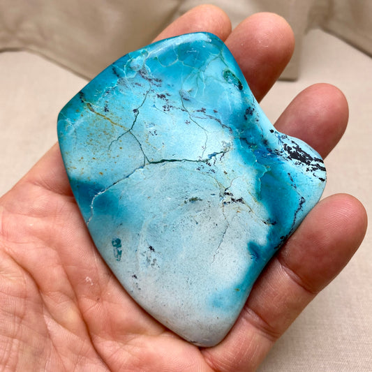 Billede af Aqua chrysocolla / malakit - 9 cm